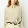 Discount ANNA - High-waisted wide-leg pants in jean Shirts & Blouses