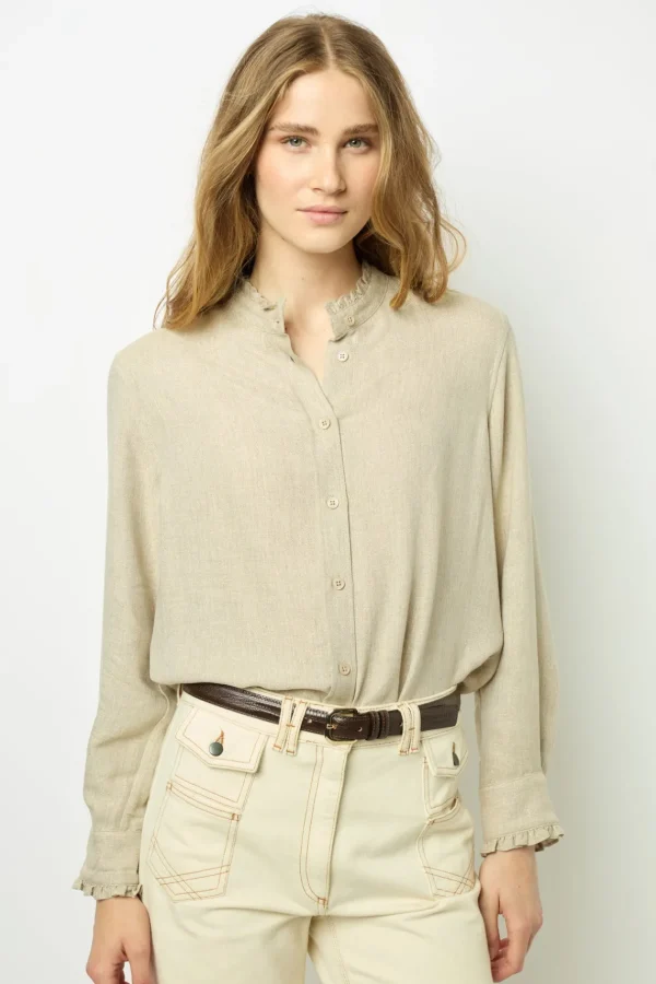 Discount ANNA - High-waisted wide-leg pants in jean Shirts & Blouses