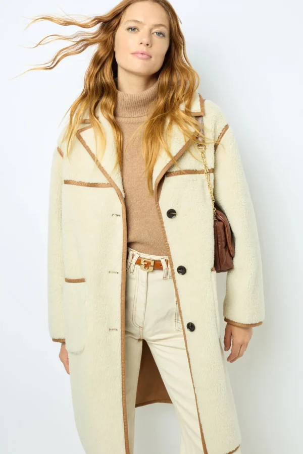 Best Sale ANNA - High-waisted wide-leg pants in jean Coats