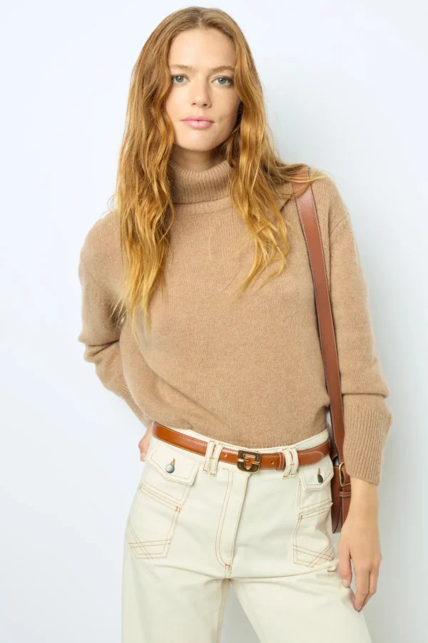 Flash Sale ANNA - High-waisted wide-leg pants in jean Knitwear