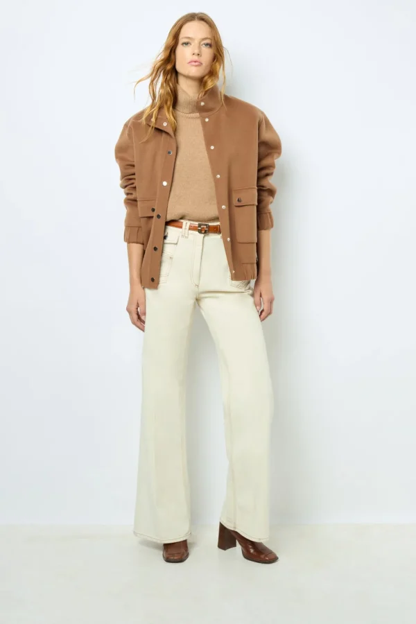 Sale ANNA - High-waisted wide-leg pants in jean Jackets