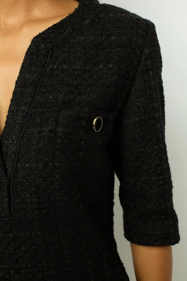 Fashion Black tweed mini dress - SALOME Dresses