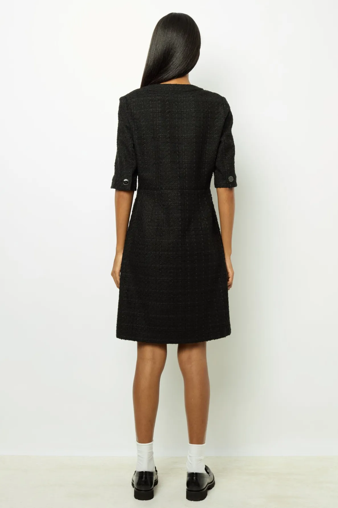 black_tweed_mini_dress__s_3.webp Fashion Black tweed mini dress - SALOME Dresses