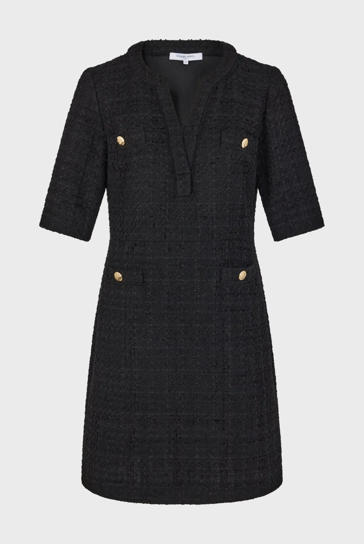 black_tweed_mini_dress__s_4.webp Fashion Black tweed mini dress - SALOME Dresses
