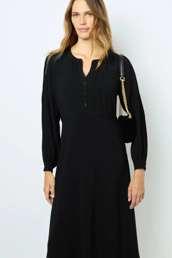 Cheap Black waisted midi dress - SOLANGE Dresses