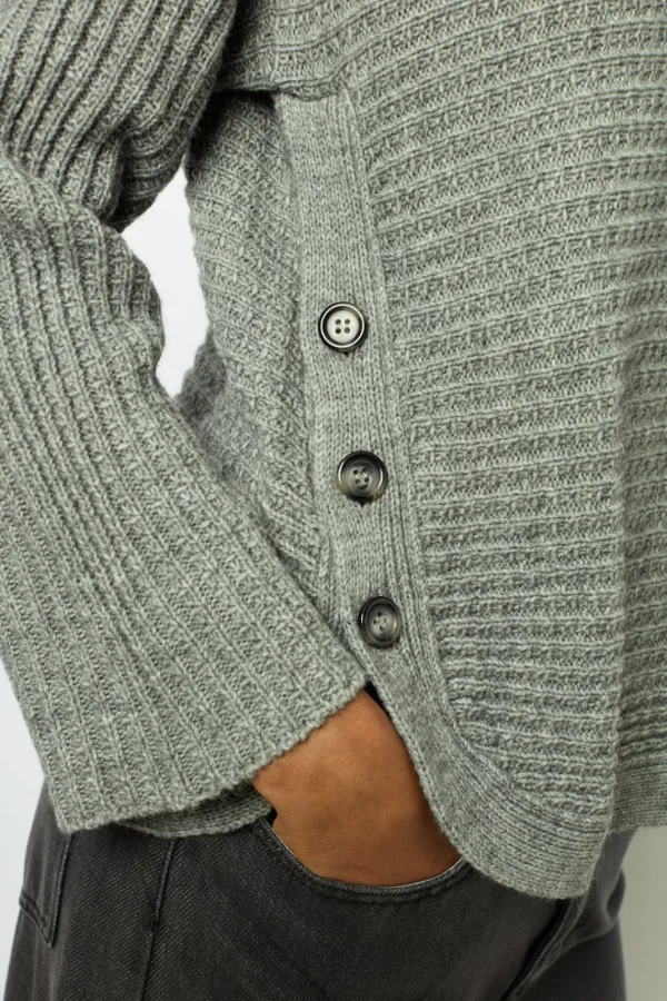 Clearance Boat neck sweater with buttons - JOLINE Knitwear