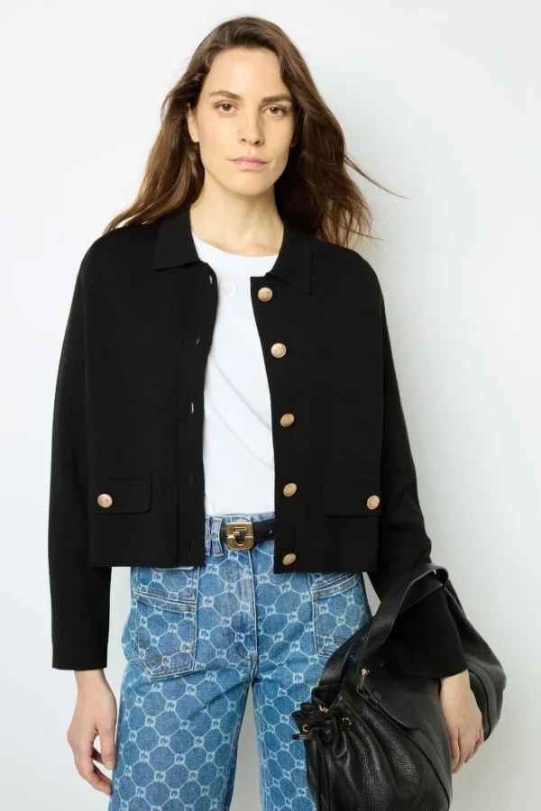 Online Cardigan with golden buttons - JULIE Knitwear