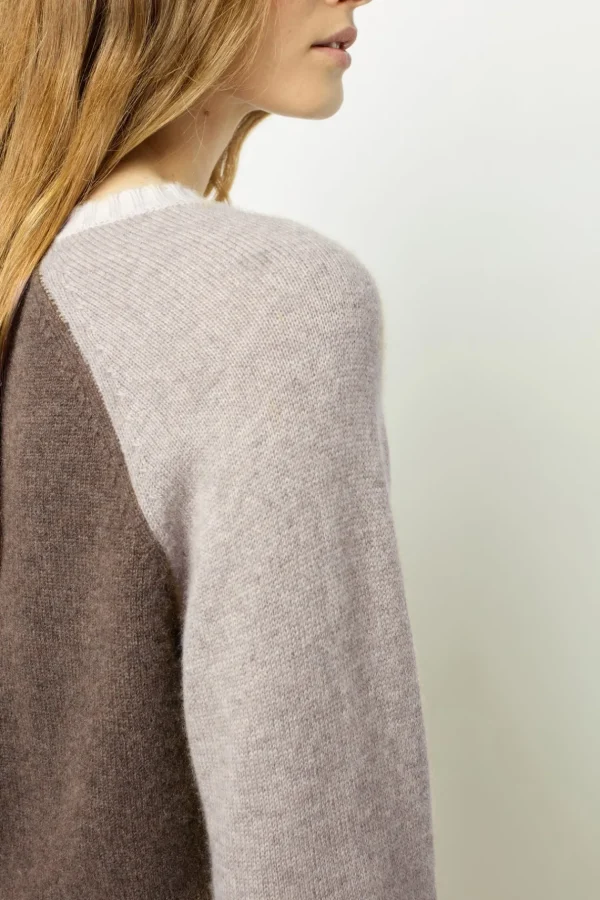 Online Cashmere sweater in tonal shades - JALINA Knitwear