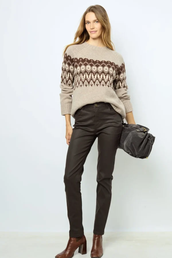 Outlet Coated slim jeans - NOURIA Trousers