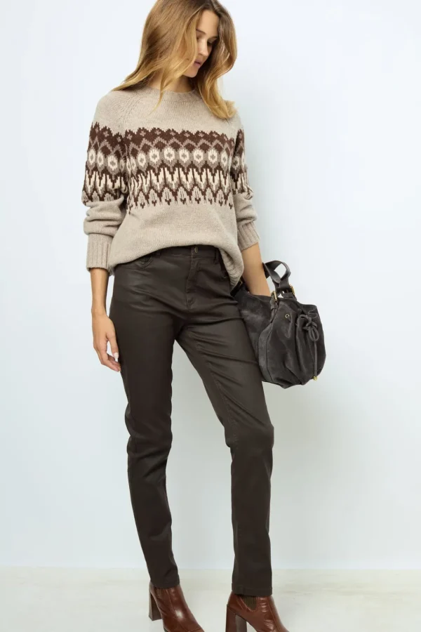 Outlet Coated slim jeans - NOURIA Trousers