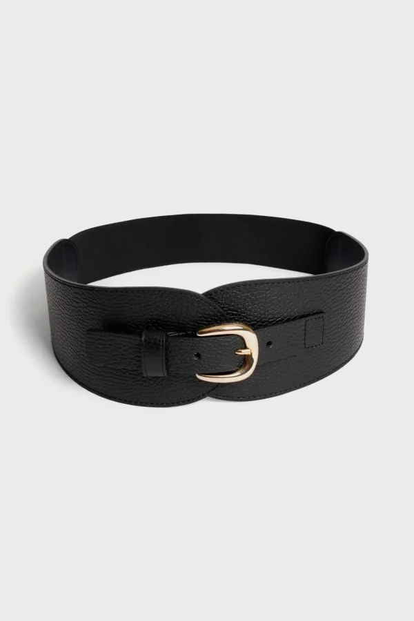 Cheap Corset belt in grainy leather - OLYMPE Belts