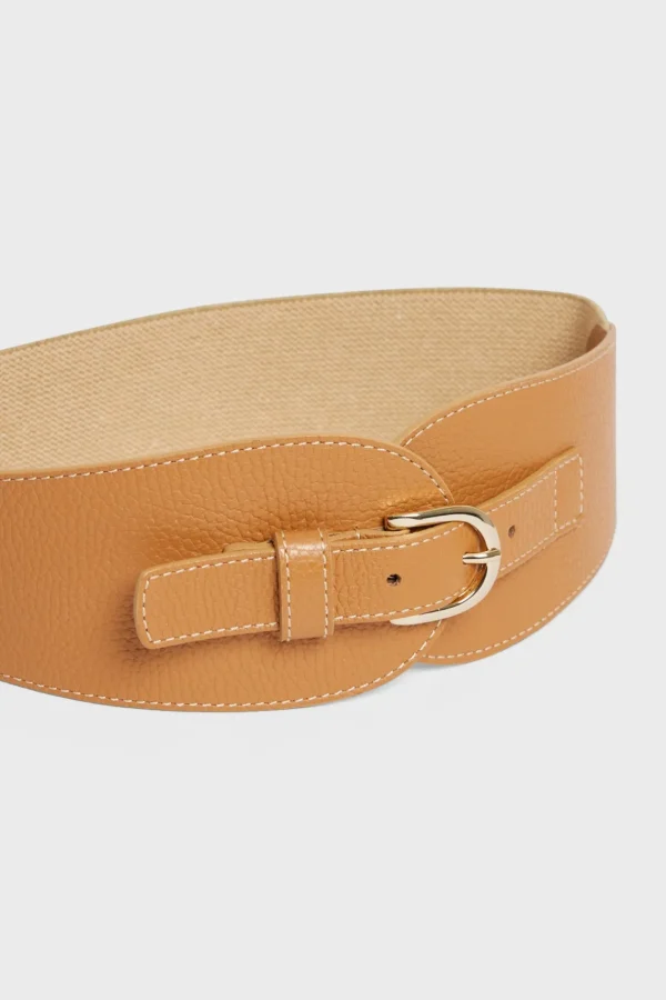 Fashion Corset belt in grainy leather - OLYMPE Belts