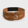 Sale Corset belt in suede leather with rivets - OLYMPE Belts