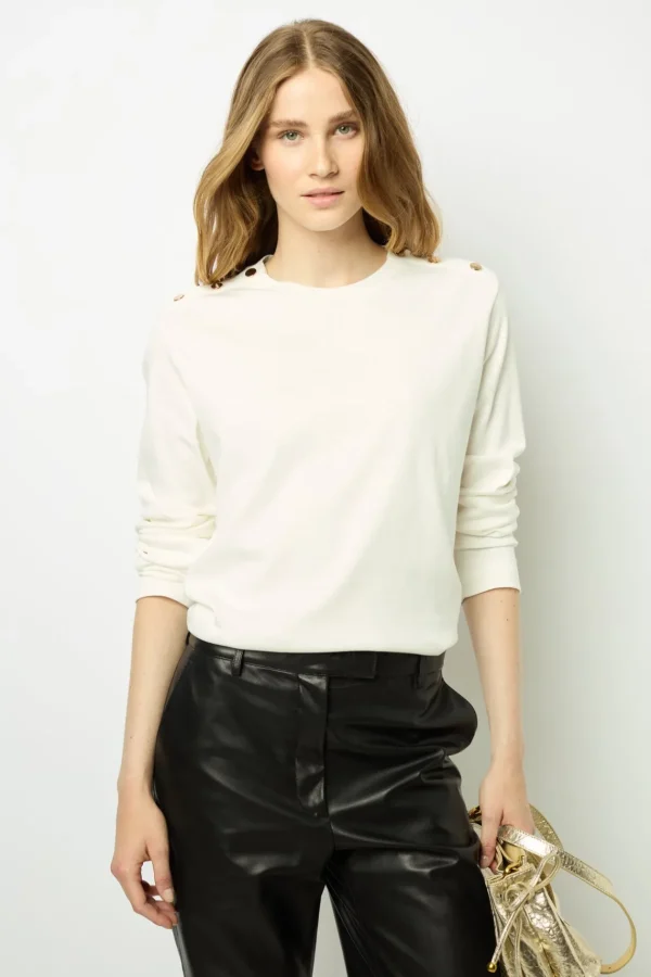 Flash Sale Cotton long sleeve T-shirt - AUDELIE Tops & T-Shirts