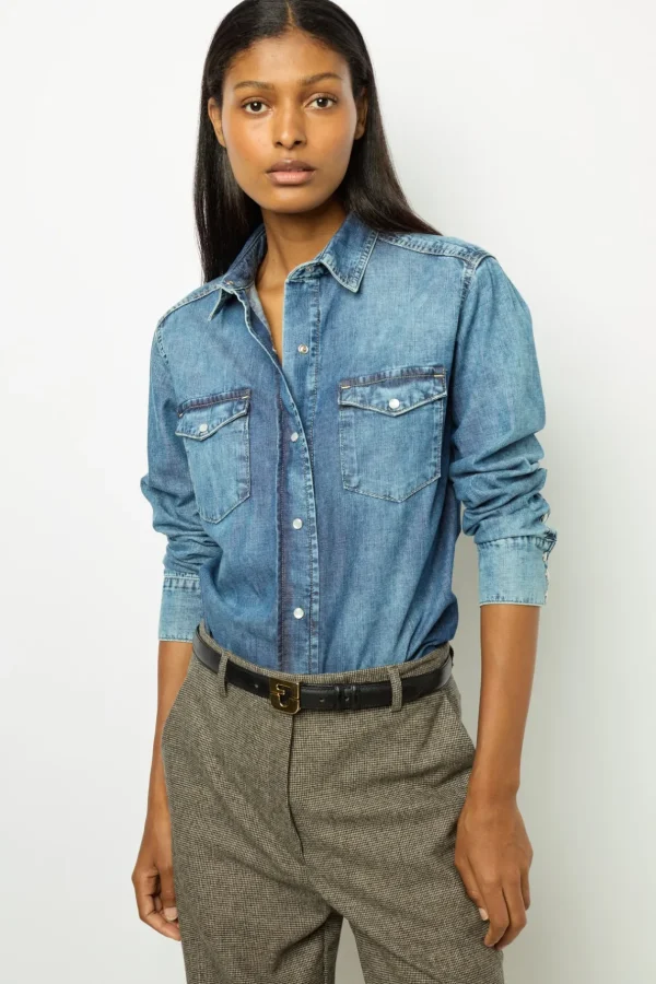 Shop Denim shirt - AIMEE Shirts & Blouses