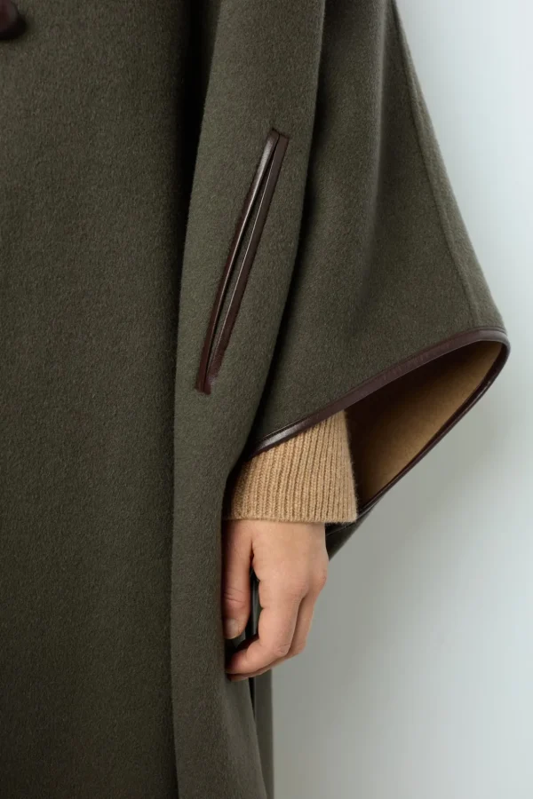 Outlet Double-face wool hooded cape - LUDMILLA Coats
