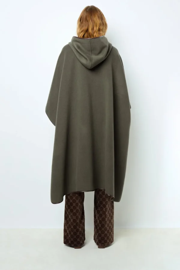Outlet Double-face wool hooded cape - LUDMILLA Coats