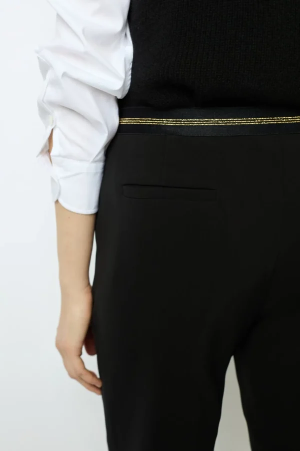 Discount Elasticated black slim pants - NEA Trousers