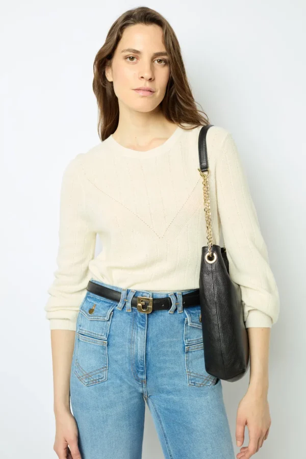 Discount Fine knit wool round neck sweater - JANINE Knitwear