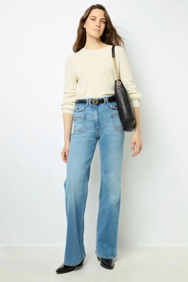Discount Fine knit wool round neck sweater - JANINE Knitwear