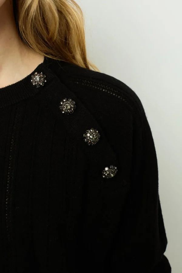 Best Sale Fine wool sweater with rhinestone - JOSETTE Knitwear