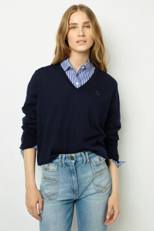 New Fine wool V-neck sweater - JULIETTE Knitwear