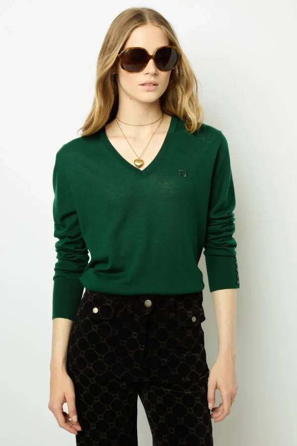 Cheap Fine wool V-neck sweater - JULIETTE Knitwear