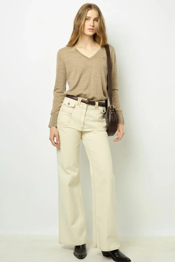 Cheap Fine wool V-neck sweater - JULIETTE Knitwear