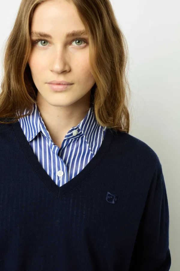 New Fine wool V-neck sweater - JULIETTE Knitwear