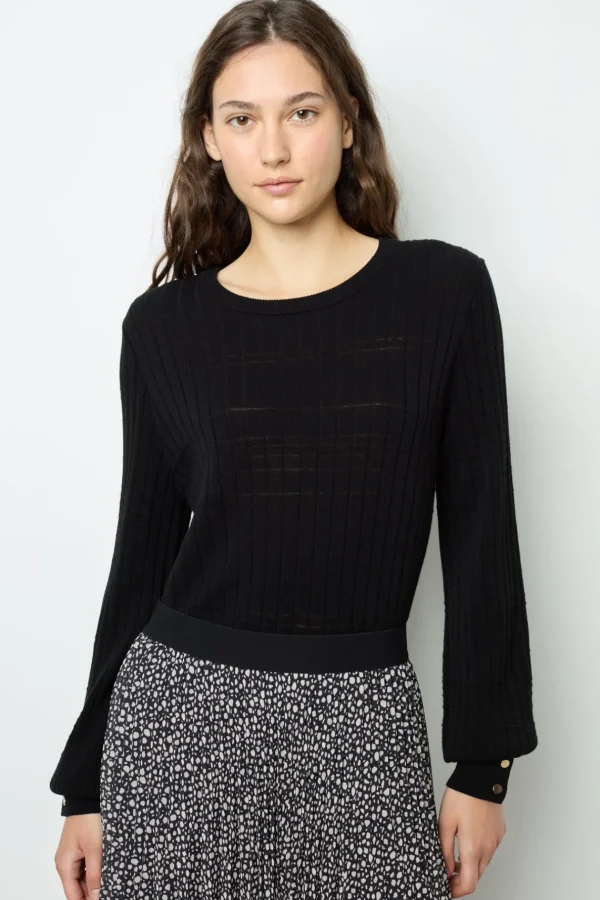 Best Fine-ribbed black sweater - JEANNE Knitwear