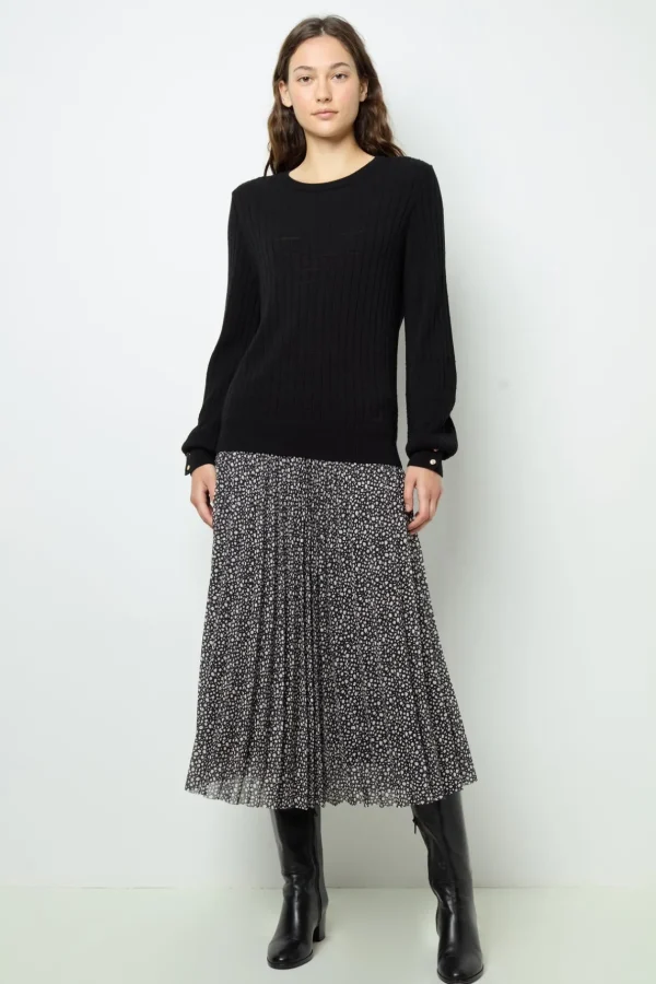 Best Fine-ribbed black sweater - JEANNE Knitwear