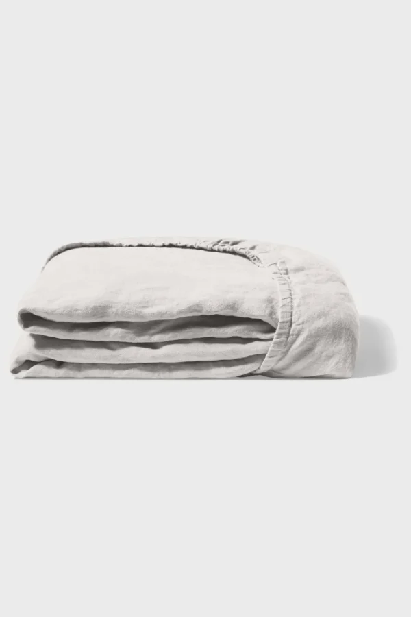 Flash Sale Fitted washed linen sheet - pearl grey Fitted Sheets