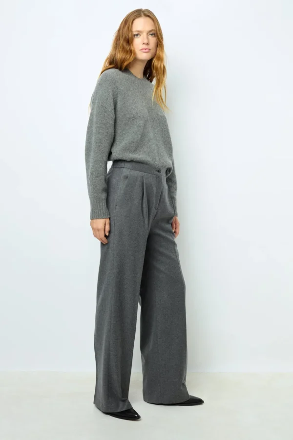 Clearance Flannel straight cut pants - NIA Trousers | Suits & Outfits