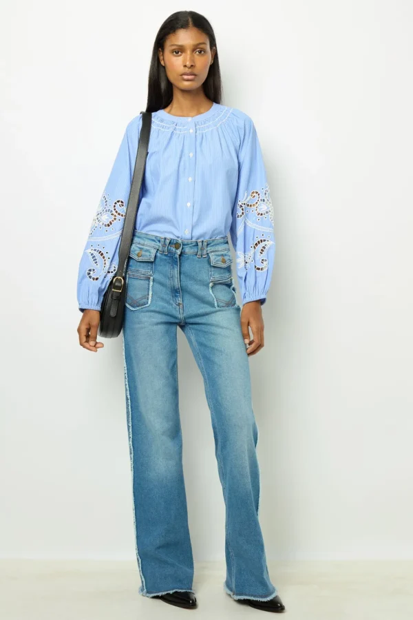 Cheap Flared jeans with fringes - ANNA Shirts & Blouses
