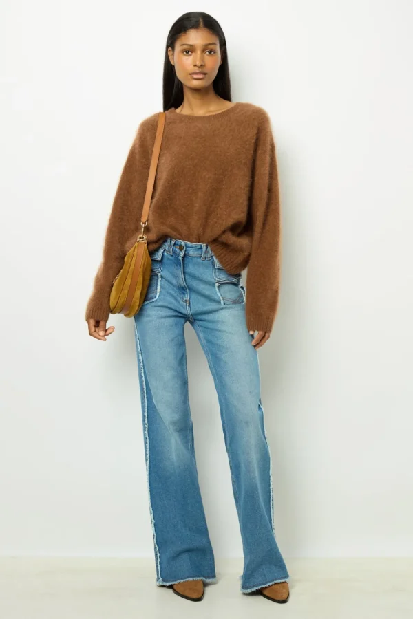 Best Sale Flared jeans with fringes - ANNA Knitwear