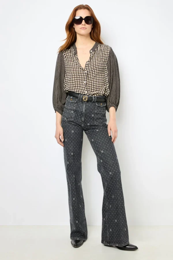 Store Flared polka dot jeans - ANNA Trousers