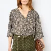 Shop Floral blouse with round neck - ADENA Shirts & Blouses
