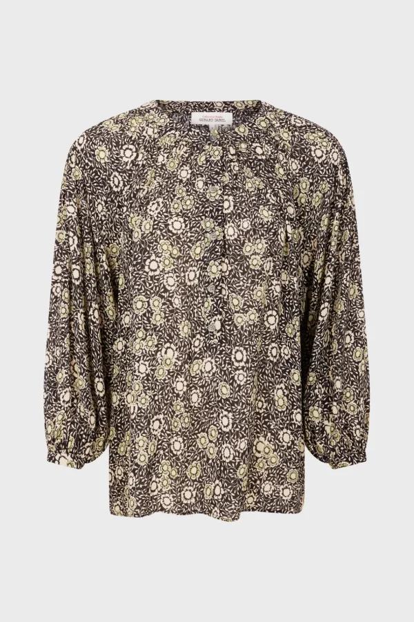 Shop Floral blouse with round neck - ADENA Shirts & Blouses