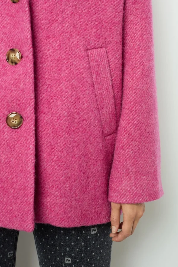 Cheap Fuchsia pink short coat - LINETTE Coats
