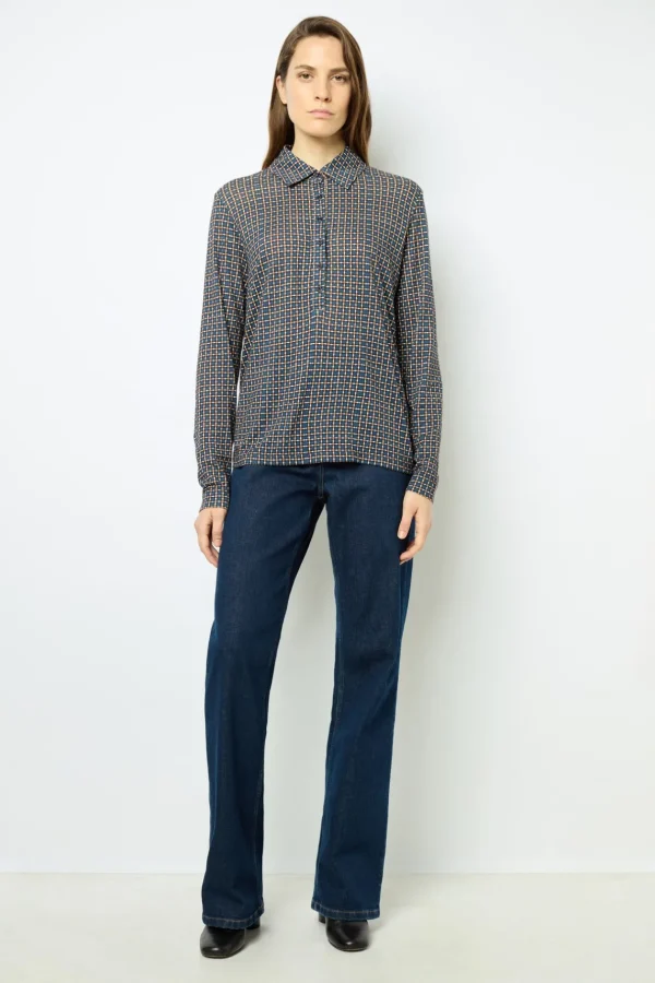 New Geometric print polo shirt - AUDE Tops & T-Shirts