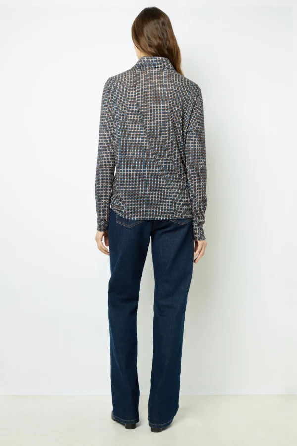 New Geometric print polo shirt - AUDE Tops & T-Shirts