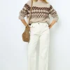 Fashion Geometric wool sweater - JANINA Trousers
