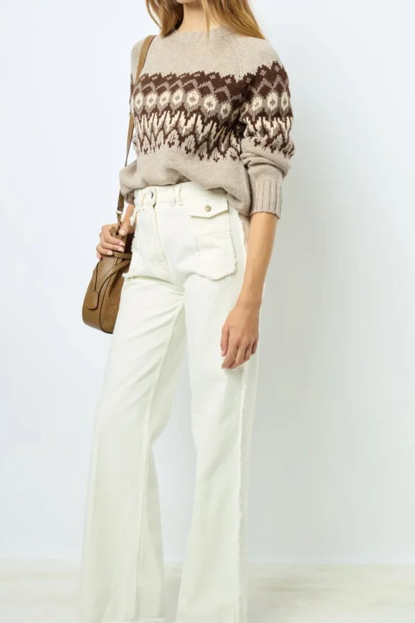 Fashion Geometric wool sweater - JANINA Trousers