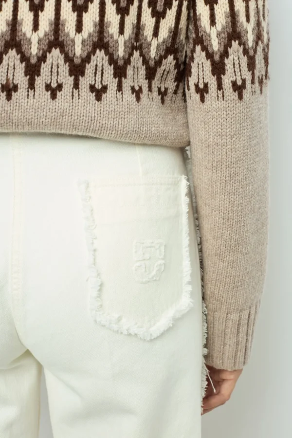 Fashion Geometric wool sweater - JANINA Trousers
