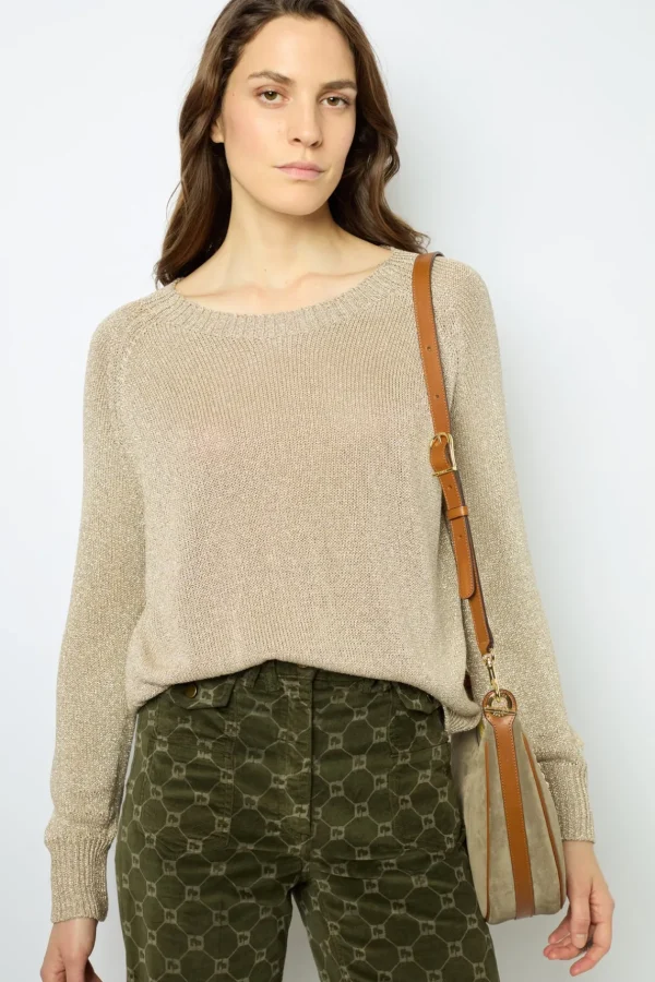 Shop Golden lurex sweater - JAYLIN Knitwear
