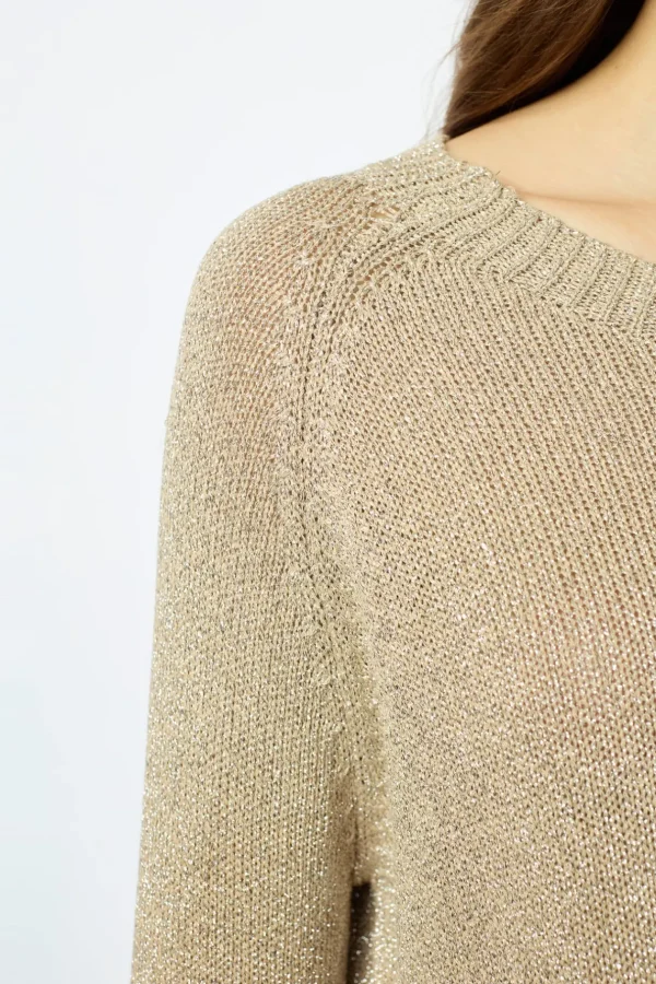 Shop Golden lurex sweater - JAYLIN Knitwear