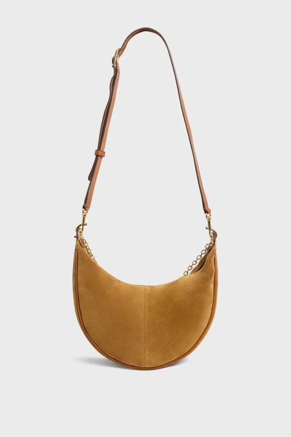 Hot Half-moon bag in suede leather - LE SUZANNE Shoulder Bags