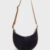Discount Half-moon bag in suede leather - LE SUZANNE Shoulder Bags