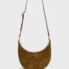 Online Half-moon bag in suede leather - LE SUZANNE Shoulder Bags