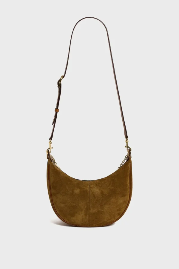 Online Half-moon bag in suede leather - LE SUZANNE Shoulder Bags